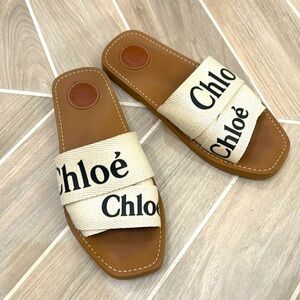 Chloè woody logo slide sandal